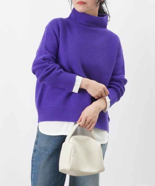 LUCA/LADY LUCK LUCA（ルカ/レディラックルカ）の「【ウォッシャブル】LC/LLL ホールガーメントハイネックニット（ニット/セーター・レディース・ブラック/パープル/アイボリー/マスタード・FREE）」の10枚目の写真