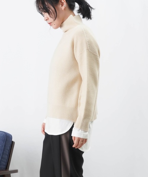 LOHEN◆ホールガーメントシアーハイネックニット/FREE/ブラック/LH22A-KT038 ローヘンlohen ホールガーメントシアーハイネックニット 黒 未