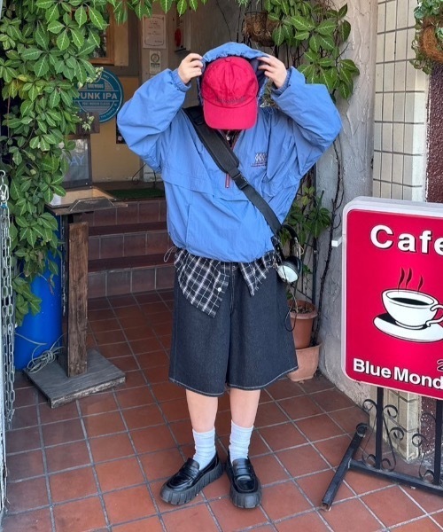 nemne store（ネンネストア）の「【keel】配色ドローコードナイロンテックアノラック（ブルゾン・レディース・ネイビー/ブルー/アイボリー/ボルドー・SMALL/MEDIUM）」の3枚目の写真