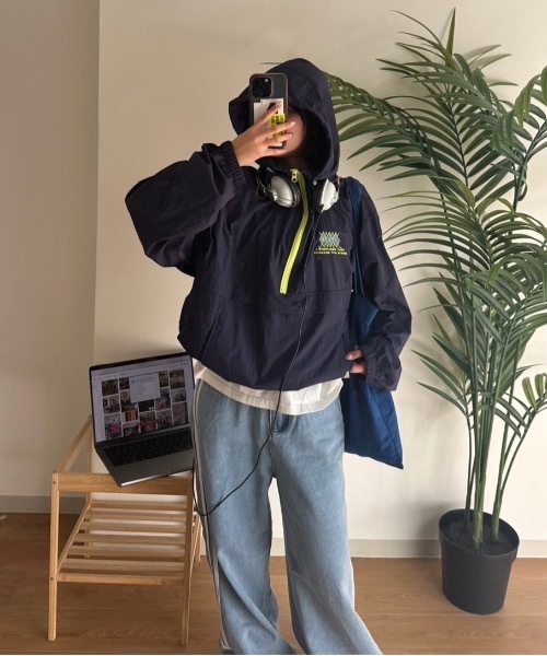 セール】【keel】配色ドローコードナイロンテックアノラック（ブルゾン