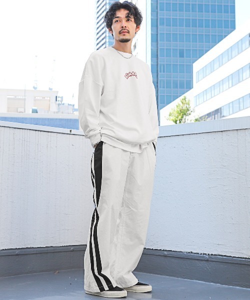 LUXSTYLE(ラグスタイル)の「サイドラインナイロンパンツ(その他パンツ・メンズ・ブラック/ホワイト・M/L)」の6枚目の写真