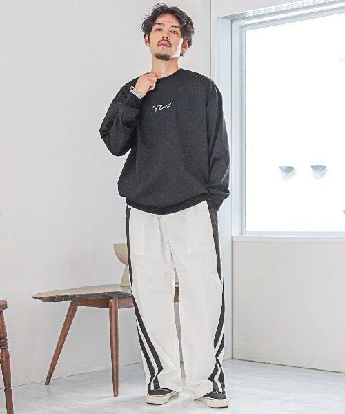 LUXSTYLE(ラグスタイル)の「サイドラインナイロンパンツ(その他パンツ・メンズ・ブラック/ホワイト・M/L)」の7枚目の写真