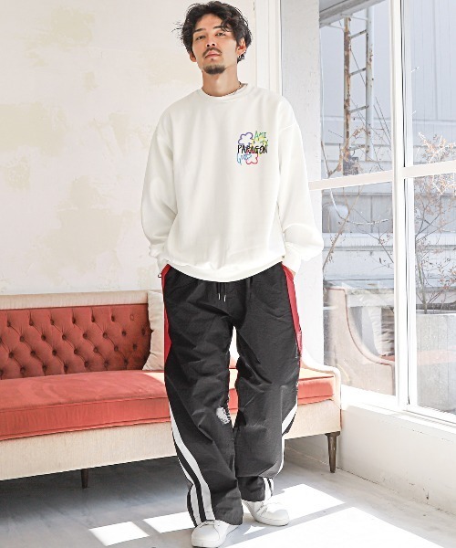 LUXSTYLE(ラグスタイル)の「サイドラインナイロンパンツ(その他パンツ・メンズ・ブラック/ホワイト・M/L)」の9枚目の写真