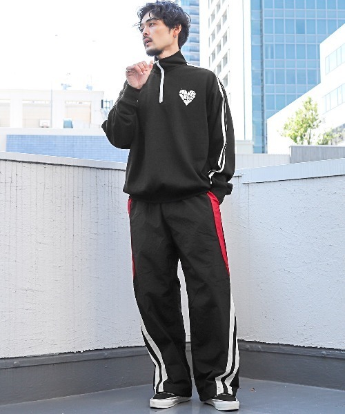 LUXSTYLE(ラグスタイル)の「サイドラインナイロンパンツ(その他パンツ・メンズ・ブラック/ホワイト・M/L)」の10枚目の写真