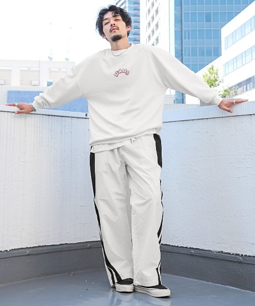 LUXSTYLE(ラグスタイル)の「サイドラインナイロンパンツ(その他パンツ・メンズ・ブラック/ホワイト・M/L)」の11枚目の写真