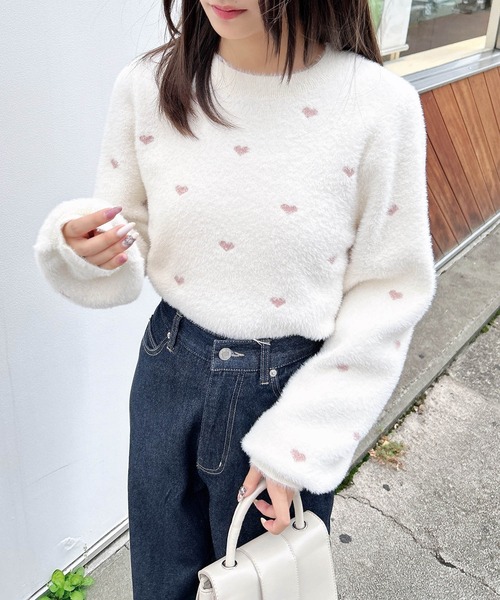 INGNI(イング)の「ラメハートフェザーニット(ニット/セーター・レディース・ピンク系2/ホワイト系その他7/ホワイト系その他5/アイボリー系3・M)」の17枚目の写真