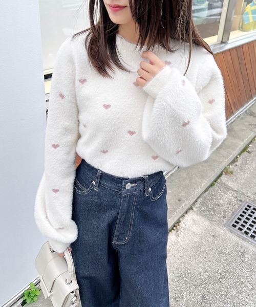 INGNI(イング)の「ラメハートフェザーニット(ニット/セーター・レディース・ピンク系2/ホワイト系その他7/ホワイト系その他5/アイボリー系3・M)」の18枚目の写真