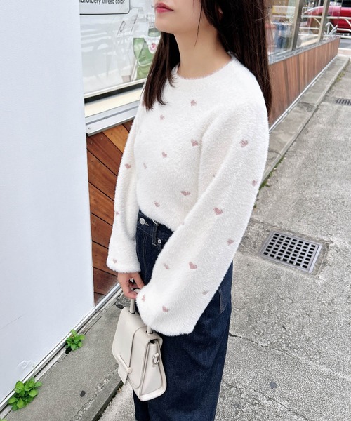 INGNI(イング)の「ラメハートフェザーニット(ニット/セーター・レディース・ピンク系2/ホワイト系その他7/ホワイト系その他5/アイボリー系3・M)」の19枚目の写真