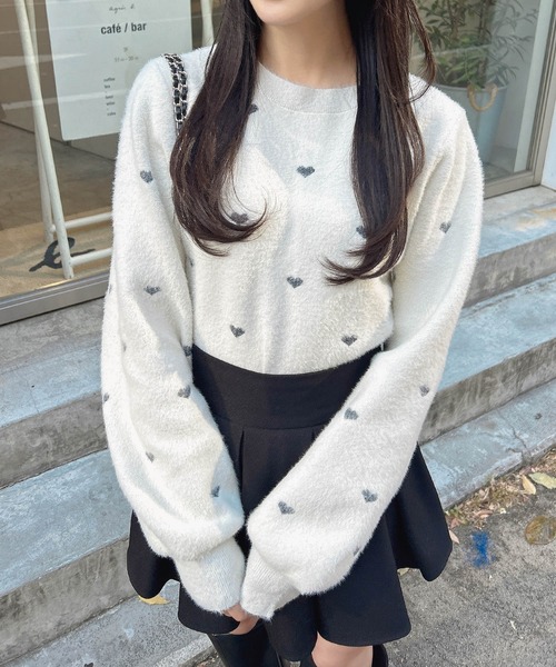 INGNI(イング)の「ラメハートフェザーニット(ニット/セーター・レディース・ピンク系2/ホワイト系その他7/ホワイト系その他5/アイボリー系3・M)」の6枚目の写真