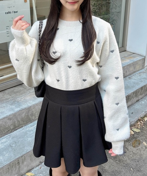 INGNI(イング)の「ラメハートフェザーニット(ニット/セーター・レディース・ピンク系2/ホワイト系その他7/ホワイト系その他5/アイボリー系3・M)」の7枚目の写真