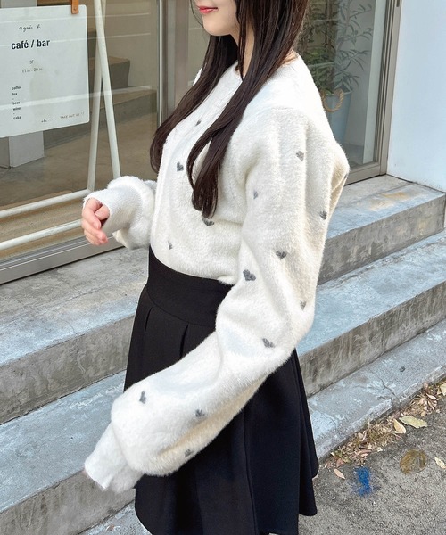 INGNI(イング)の「ラメハートフェザーニット(ニット/セーター・レディース・ピンク系2/ホワイト系その他7/ホワイト系その他5/アイボリー系3・M)」の8枚目の写真