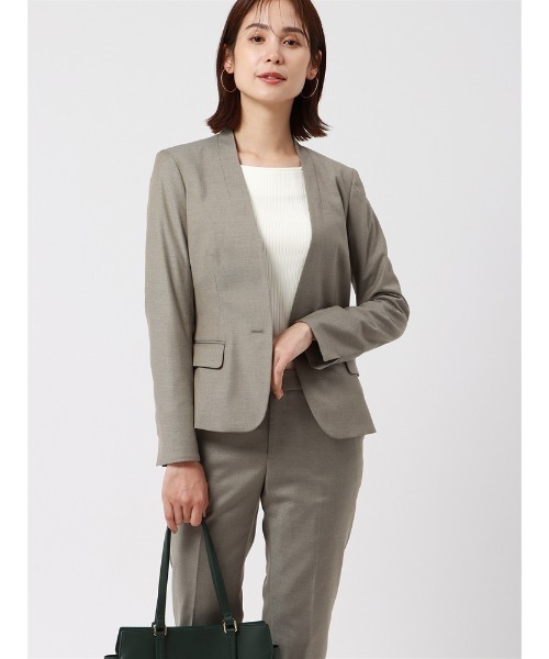SUIT SQUARE(スーツスクエア)の「ボートネックリブプルオーバー 8分袖 ウォッシャブル destyle(Tシャツ/カットソー・レディース・ホワイト/ベージュ・38(9号))」の10枚目の写真