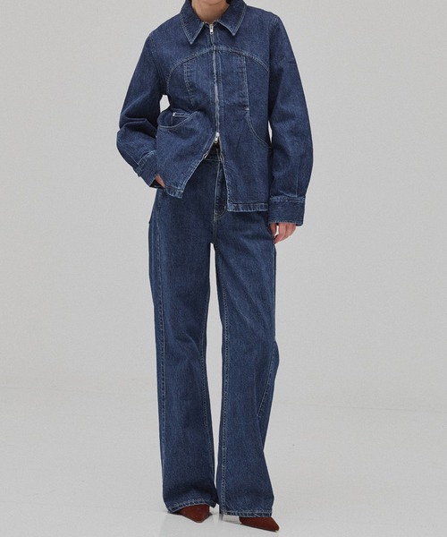 PUBLIC TOKYO（パブリックトウキョウ）の「FRONT ZIP DENIM BLUZON（ブルゾン・レディース・ブラック/ブルー・FREE）」の10枚目の写真