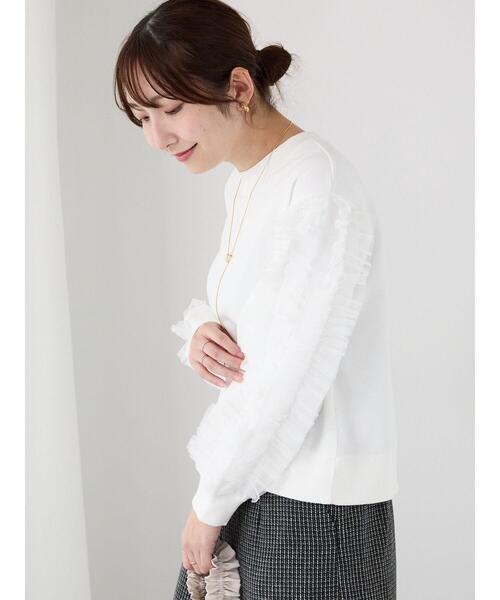 Te chichi TERRASSE（テチチテラス）の「袖チュールフリル裏毛スウェット（その他トップス・レディース・キナリ/ブラック/オフホワイト・F）」の20枚目の写真