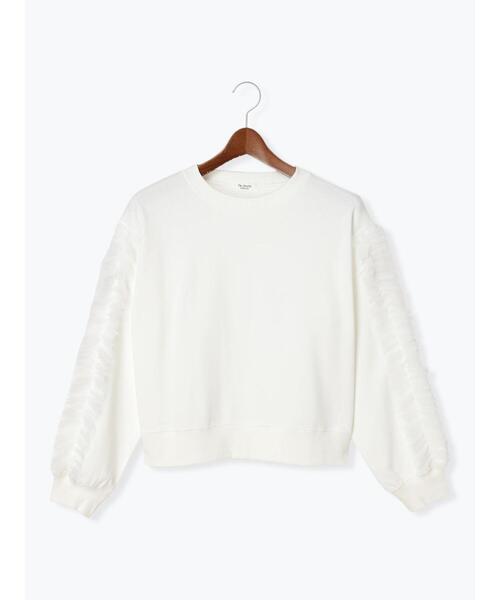 Te chichi TERRASSE（テチチテラス）の「袖チュールフリル裏毛スウェット（その他トップス・レディース・キナリ/ブラック/オフホワイト・F）」の10枚目の写真