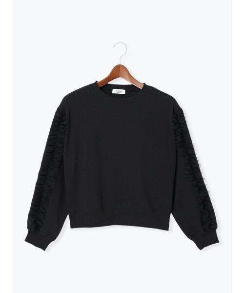 Te chichi TERRASSE（テチチテラス）の「袖チュールフリル裏毛スウェット（その他トップス・レディース・キナリ/ブラック/オフホワイト・F）」の11枚目の写真