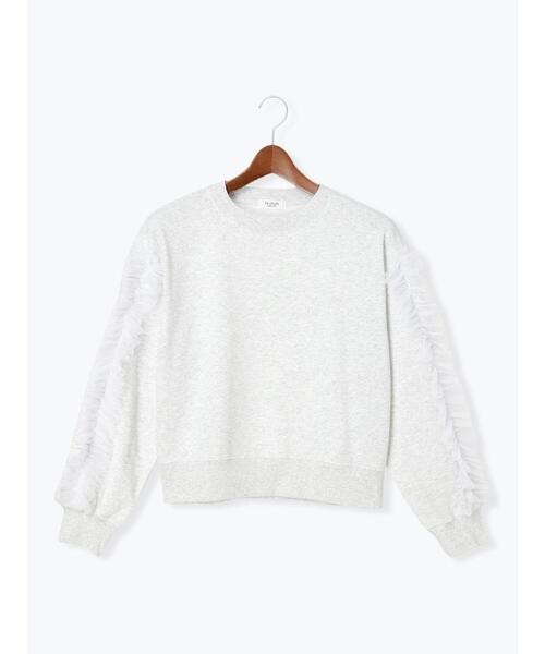 Te chichi TERRASSE（テチチテラス）の「袖チュールフリル裏毛スウェット（その他トップス・レディース・キナリ/ブラック/オフホワイト・F）」の12枚目の写真