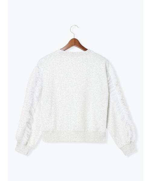 Te chichi TERRASSE（テチチテラス）の「袖チュールフリル裏毛スウェット（その他トップス・レディース・キナリ/ブラック/オフホワイト・F）」の13枚目の写真