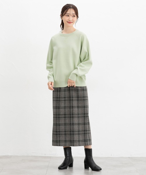 Honeys（ハニーズ）の「スウェット風ニット（ニット/セーター・レディース・ピンク/ライム/ネイビー/アイボリー/杢グレー・S/M/L/LL）」の14枚目の写真