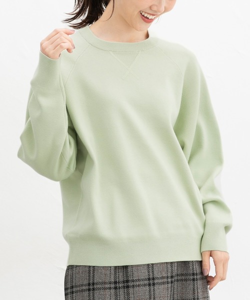 Honeys（ハニーズ）の「スウェット風ニット（ニット/セーター・レディース・ピンク/ライム/ネイビー/アイボリー/杢グレー・S/M/L/LL）」の15枚目の写真