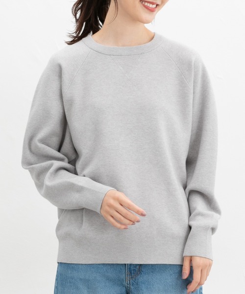 Honeys（ハニーズ）の「スウェット風ニット（ニット/セーター・レディース・ピンク/ライム/ネイビー/アイボリー/杢グレー・S/M/L/LL）」の17枚目の写真