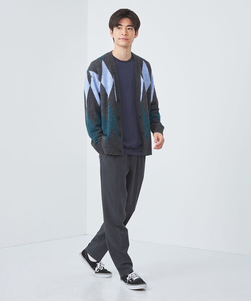 【セール】アルパカミックス ダイヤ Vネック カーディガン（カーディガン/ボレロ）｜green label relaxing（グリーンレーベルリラクシング）