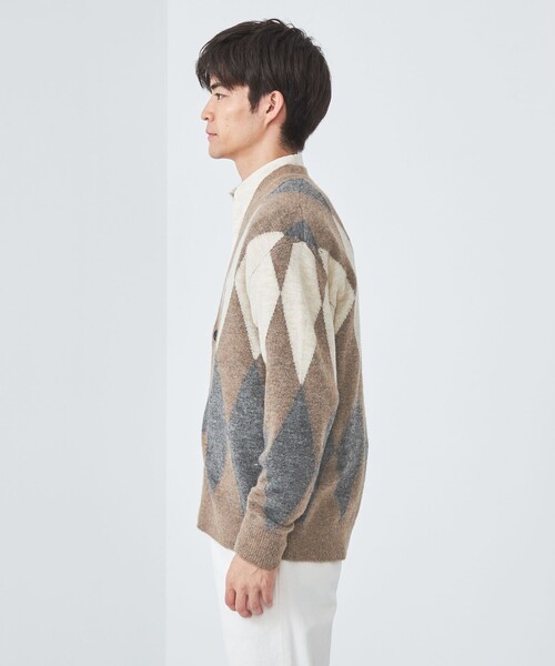 【セール】アルパカミックス ダイヤ Vネック カーディガン（カーディガン/ボレロ）｜green label relaxing（グリーンレーベルリラクシング）