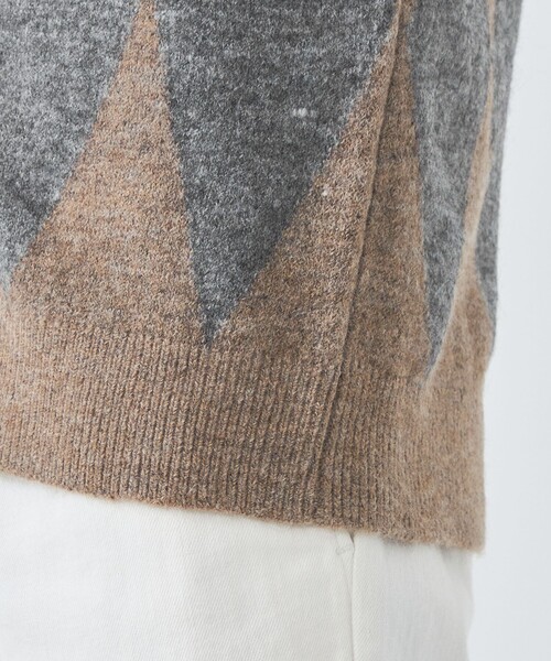 【セール】アルパカミックス ダイヤ Vネック カーディガン（カーディガン/ボレロ）｜green label relaxing（グリーンレーベルリラクシング）