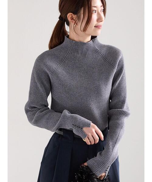 Te chichi(テチチ)の「モールリブスタンドネックニット(ニット/セーター・レディース・グレー/オフホワイト/モカ・F)」の3枚目の写真