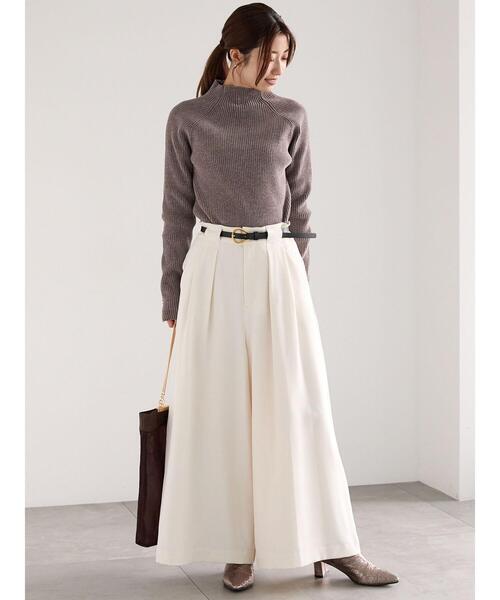 Te chichi(テチチ)の「モールリブスタンドネックニット(ニット/セーター・レディース・グレー/オフホワイト/モカ・F)」の9枚目の写真