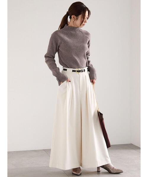 Te chichi(テチチ)の「モールリブスタンドネックニット(ニット/セーター・レディース・グレー/オフホワイト/モカ・F)」の8枚目の写真