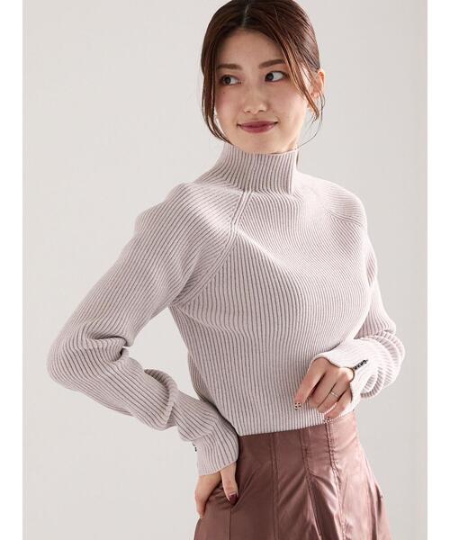 Te chichi(テチチ)の「モールリブスタンドネックニット(ニット/セーター・レディース・グレー/オフホワイト/モカ・F)」の4枚目の写真