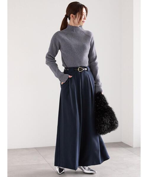 Te chichi(テチチ)の「モールリブスタンドネックニット(ニット/セーター・レディース・グレー/オフホワイト/モカ・F)」の11枚目の写真