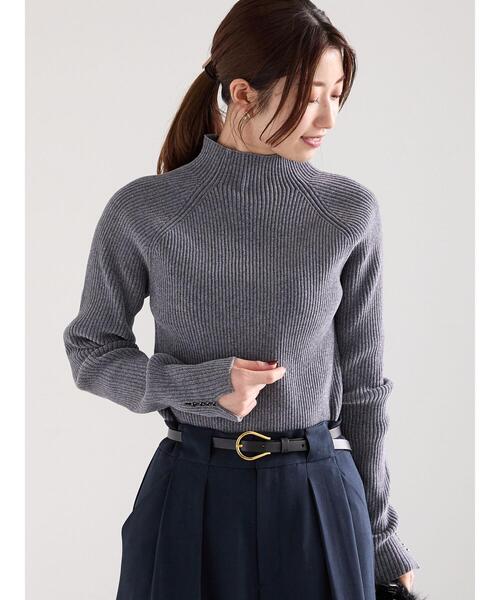 Te chichi(テチチ)の「モールリブスタンドネックニット(ニット/セーター・レディース・グレー/オフホワイト/モカ・F)」の14枚目の写真