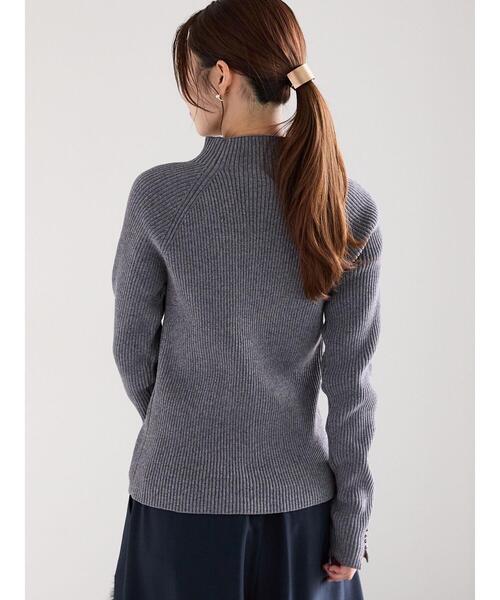 Te chichi(テチチ)の「モールリブスタンドネックニット(ニット/セーター・レディース・グレー/オフホワイト/モカ・F)」の15枚目の写真