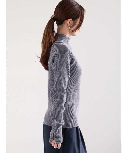 Te chichi(テチチ)の「モールリブスタンドネックニット(ニット/セーター・レディース・グレー/オフホワイト/モカ・F)」の16枚目の写真