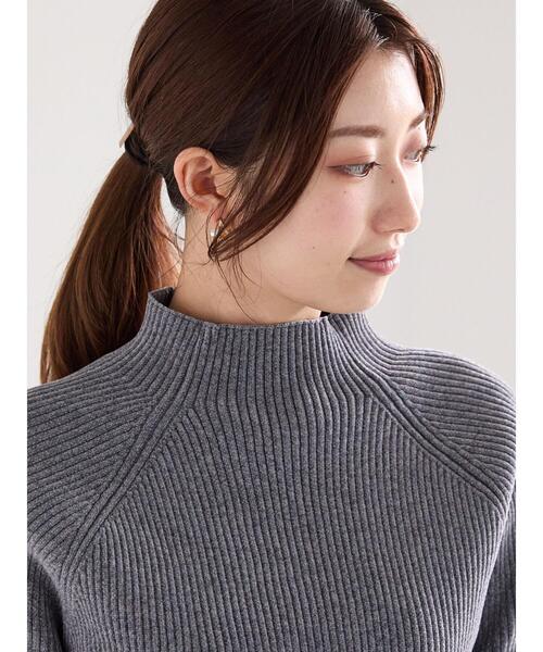 Te chichi(テチチ)の「モールリブスタンドネックニット(ニット/セーター・レディース・グレー/オフホワイト/モカ・F)」の17枚目の写真