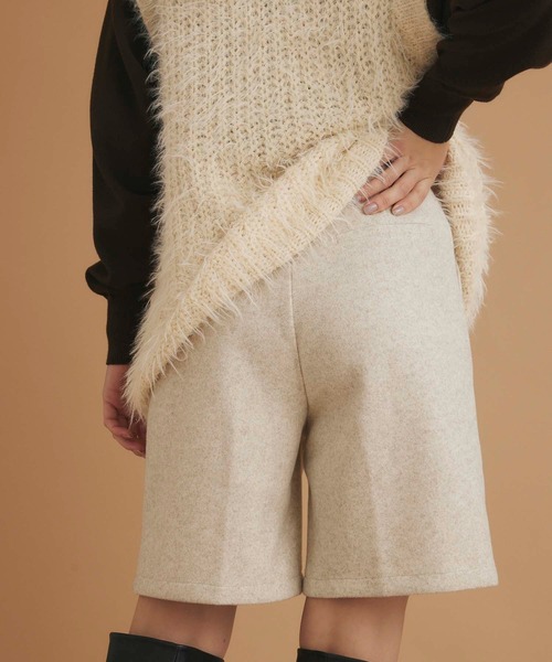 Edit Sheen（エディットシーン）の「フェイクウールショートパンツ（その他パンツ・レディース・アイボリー/チャコールグレー・M）」の4枚目の写真