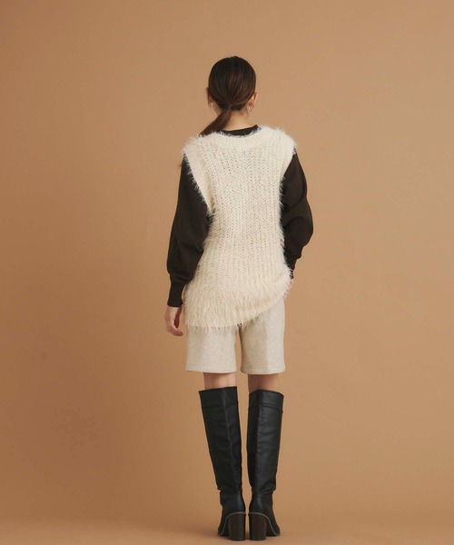 Edit Sheen（エディットシーン）の「フェイクウールショートパンツ（その他パンツ・レディース・アイボリー/チャコールグレー・M）」の10枚目の写真