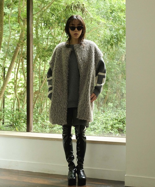 Edit Sheen（エディットシーン）の「フェイクウールショートパンツ（その他パンツ・レディース・アイボリー/チャコールグレー・M）」の19枚目の写真