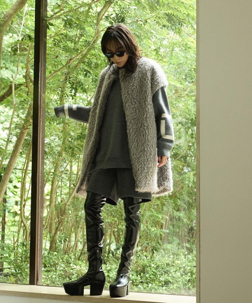 Edit Sheen（エディットシーン）の「フェイクウールショートパンツ（その他パンツ・レディース・アイボリー/チャコールグレー・M）」の21枚目の写真