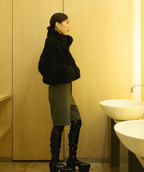 Edit Sheen（エディットシーン）の「フェイクウールショートパンツ（その他パンツ・レディース・アイボリー/チャコールグレー・M）」の16枚目の写真