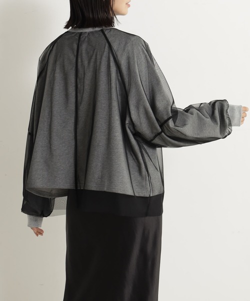 FOUND GOOD（ファウンドグッド）の「チュールレイヤードウラケLS（Tシャツ/カットソー・レディース・グレー系5/ブラック/ベージュ・S/M/L）」の10枚目の写真