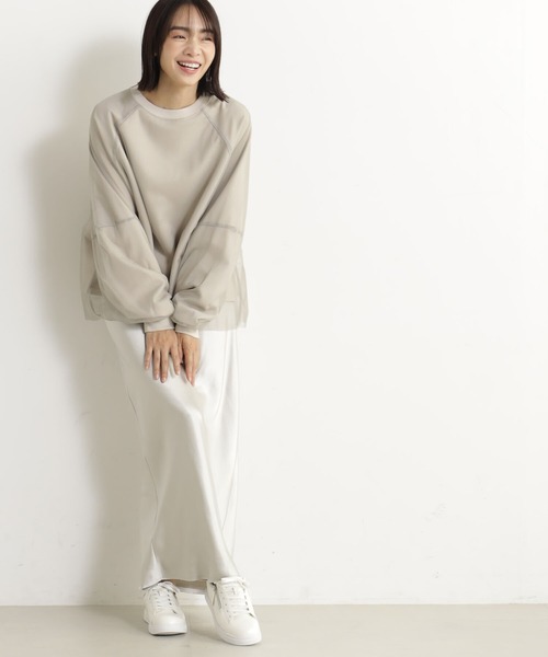 FOUND GOOD（ファウンドグッド）の「チュールレイヤードウラケLS（Tシャツ/カットソー・レディース・グレー系5/ブラック/ベージュ・S/M/L）」の12枚目の写真