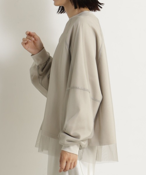 FOUND GOOD（ファウンドグッド）の「チュールレイヤードウラケLS（Tシャツ/カットソー・レディース・グレー系5/ブラック/ベージュ・S/M/L）」の14枚目の写真