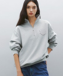 METROCITY（メトロシティ）の「【メトロシティ】綿100% ハーフジップアップスウェットシャツ ハイネック ワンポイント ワッペン（スウェット）」