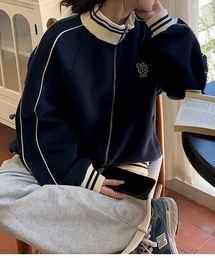 配色ラインスタンドジップアップジャージ