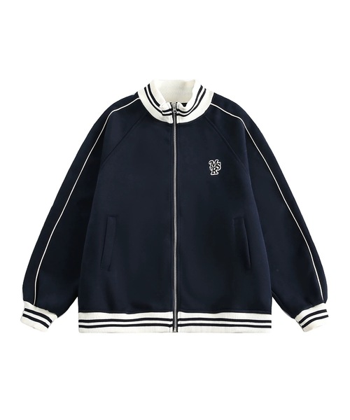 Teem Store（チームストア）の「配色ラインスタンドジップアップジャージ（ジャージ・レディース・アイボリー/ネイビー・M/L）」の11枚目の写真