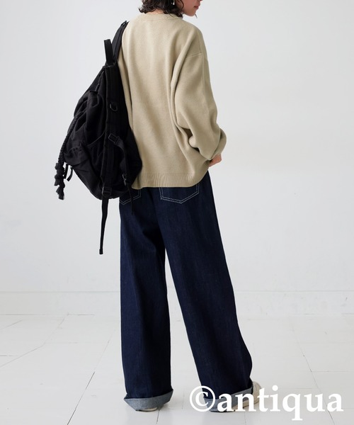 ジャガードロゴニット(ニット/セーター)|antiqua(アンティカ) ジャガードロゴニット(ニット/セーター)|antiqua(アンティカ)