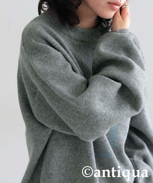 ジャガードロゴニット(ニット/セーター)|antiqua(アンティカ) ジャガードロゴニット(ニット/セーター)|antiqua(アンティカ)